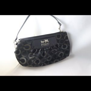 Set of large and small Coach black zipper purses